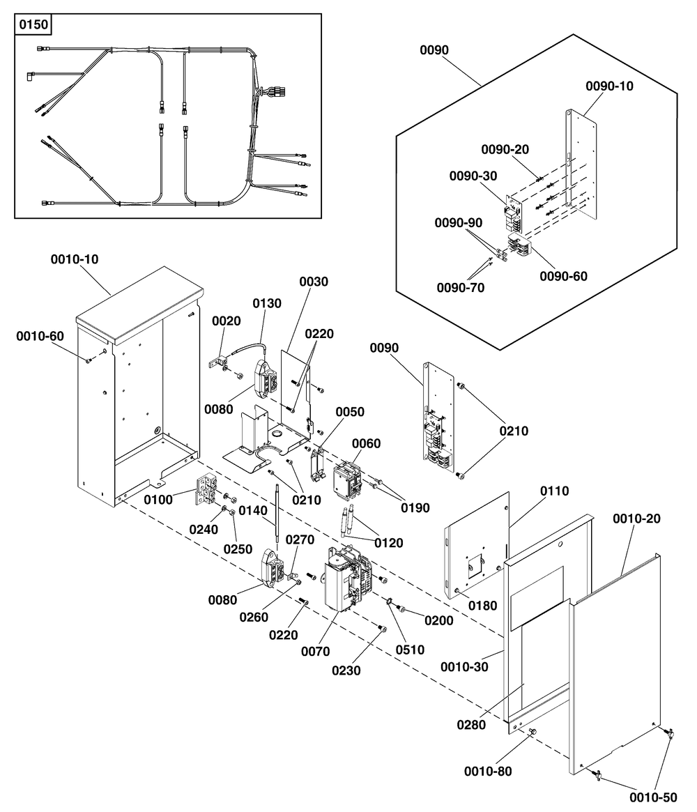 Transfer Switch - Enclosure Diagram and Parts List for 071130-01  Briggs and Stratton Generator